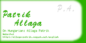 patrik allaga business card